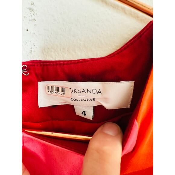 ROKSANDA X RTR Pink Orange Sleeveless Crewneck Colorblock Midi Dress Size 4 - Picture 10 of 16